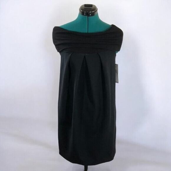 DKNY Donna Karen New York Black Off The Shoulder Wool Dress - Size 4 - Picture 1 of 9